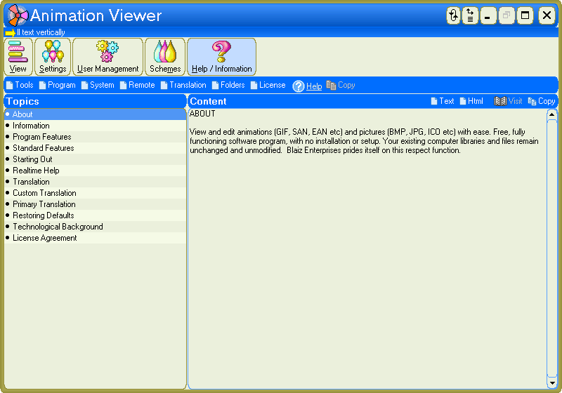 Built-in help viewer