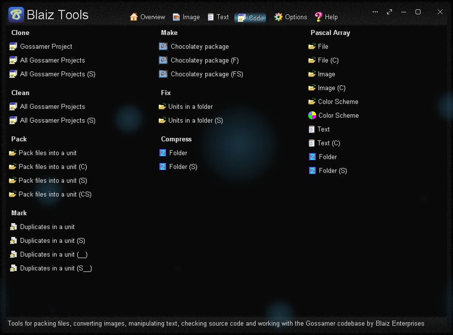 Code related actions