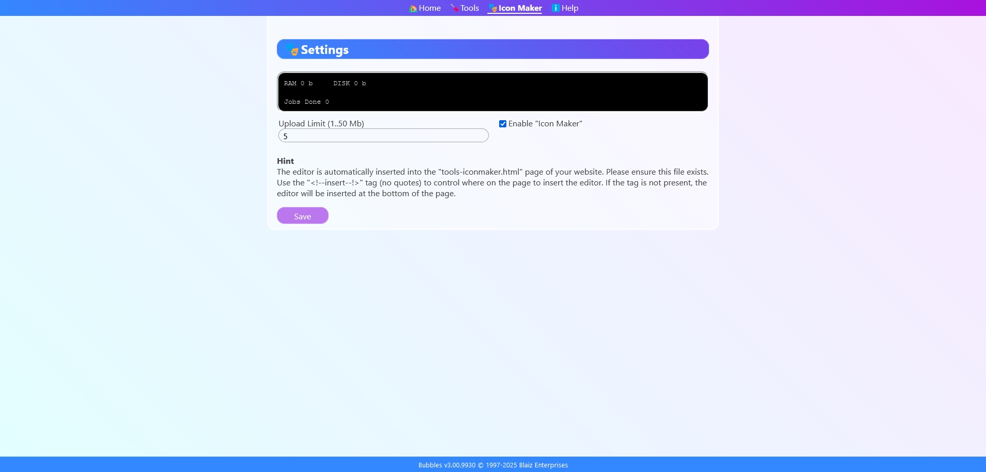 Adjust Icon Maker's settings in realtime