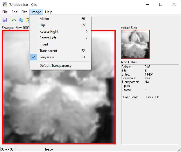 Greyscale filter in use