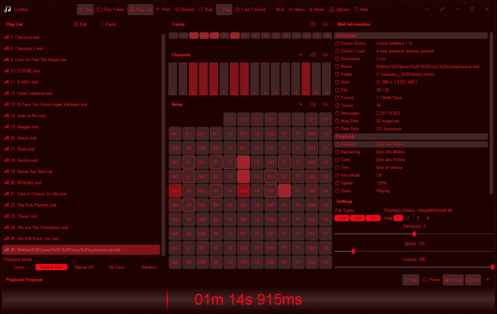 Cynthia with the "Burnt Red 2" color scheme active