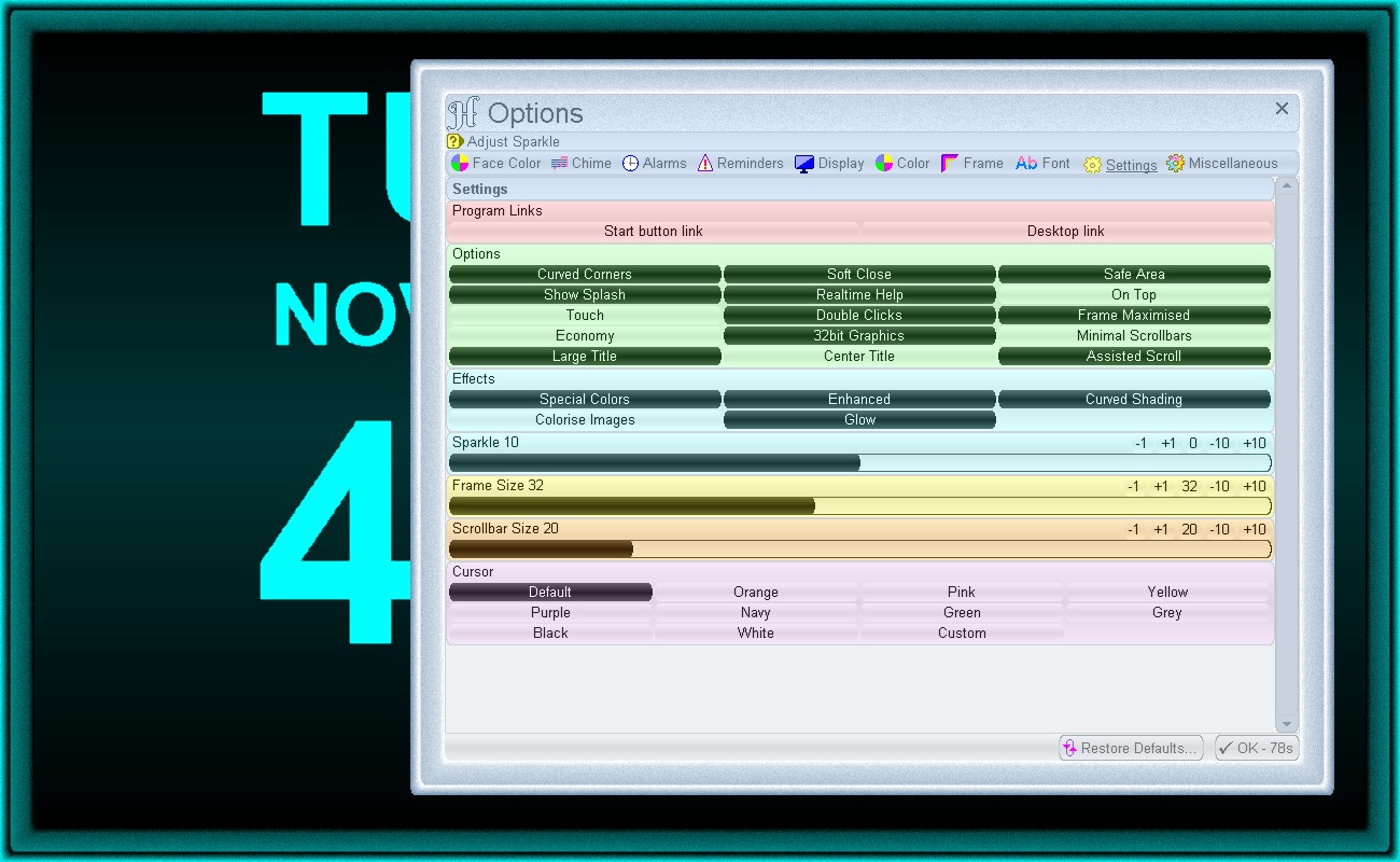 System settings