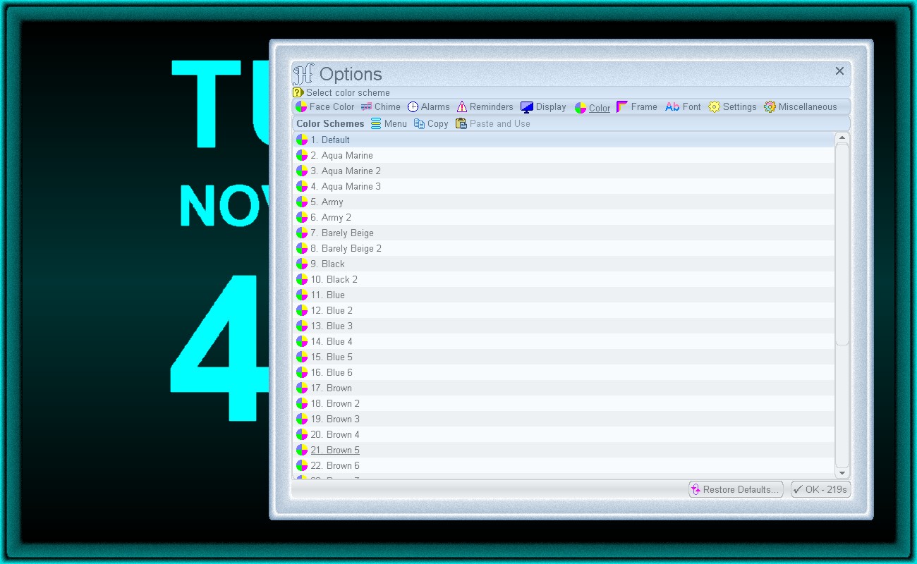 Change the system GUI coloring