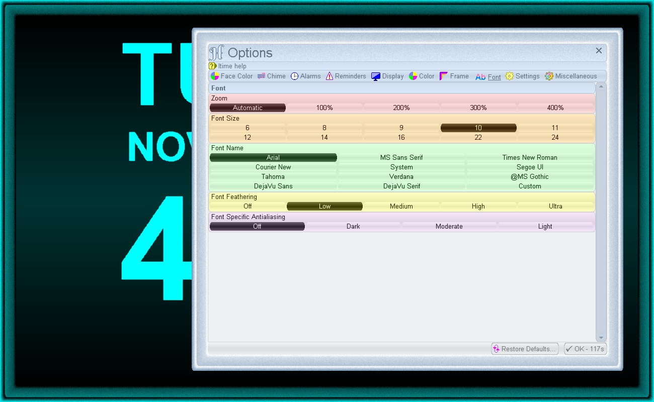The system GUI can be customised for large screens, large text and custom fonts