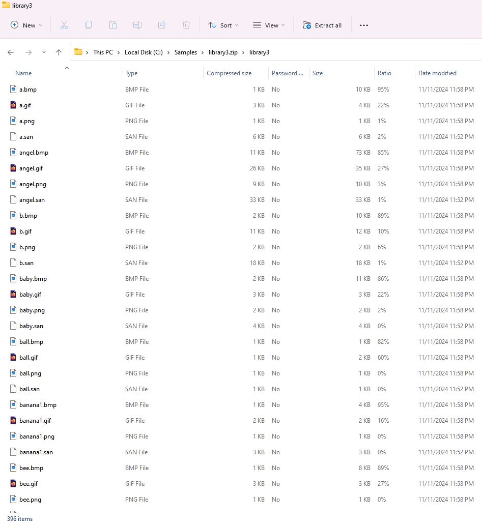 File list in File Explorer