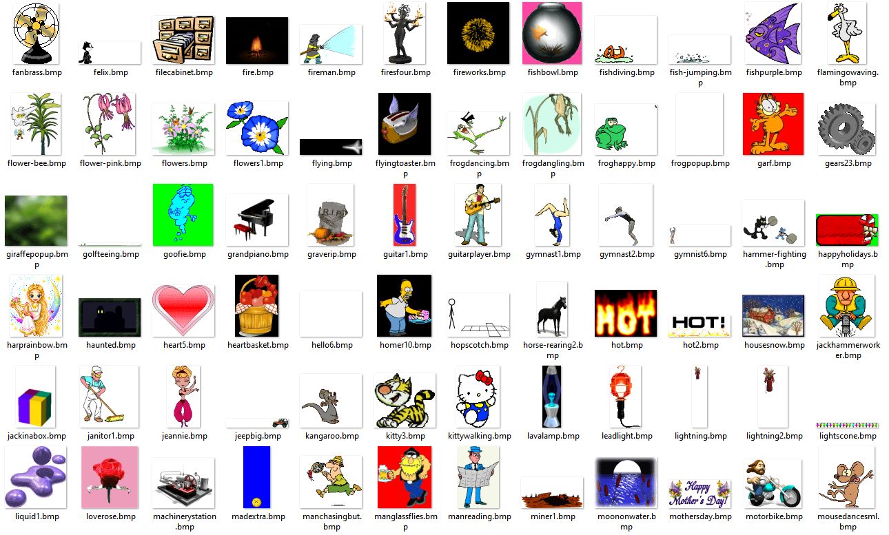 Partial overview of library contents