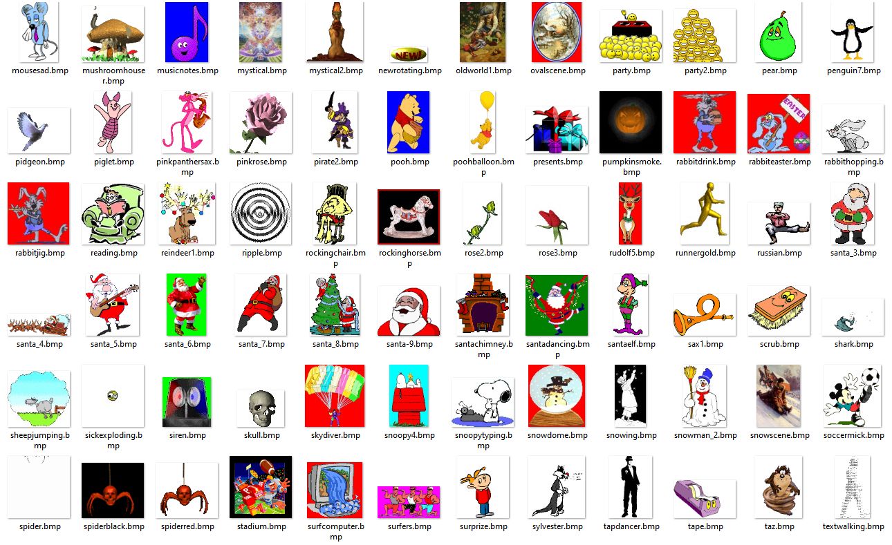 Partial overview of library contents