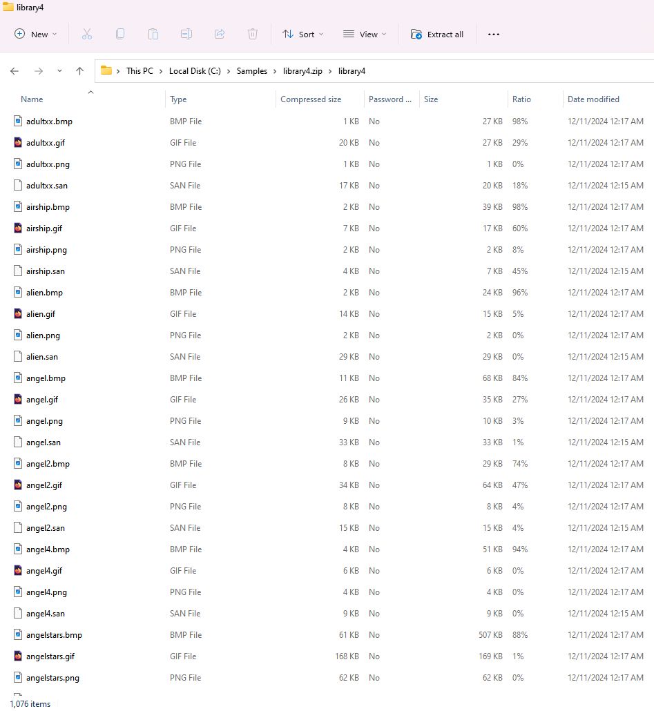 File list in File Explorer