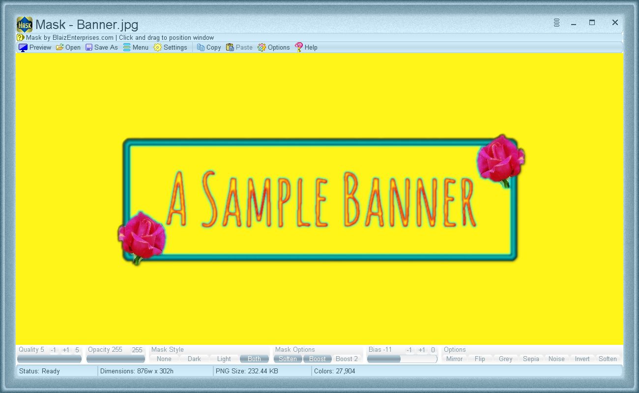 Same "Banner.jpg" image with different options applied.