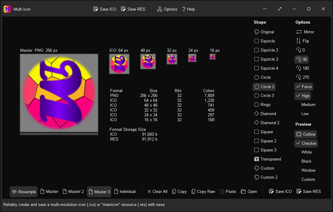 "Circle 2" shape used