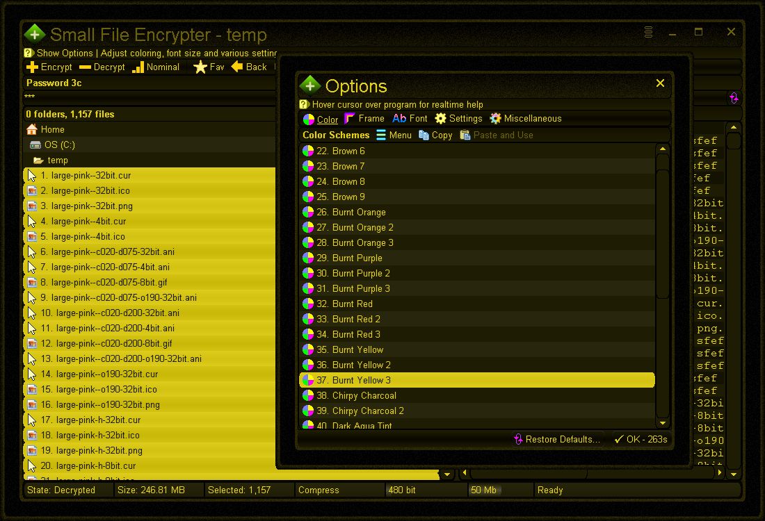 Easily change the user interface color - click "Options" link from top toolbar to display "Options" window and select a new color scheme